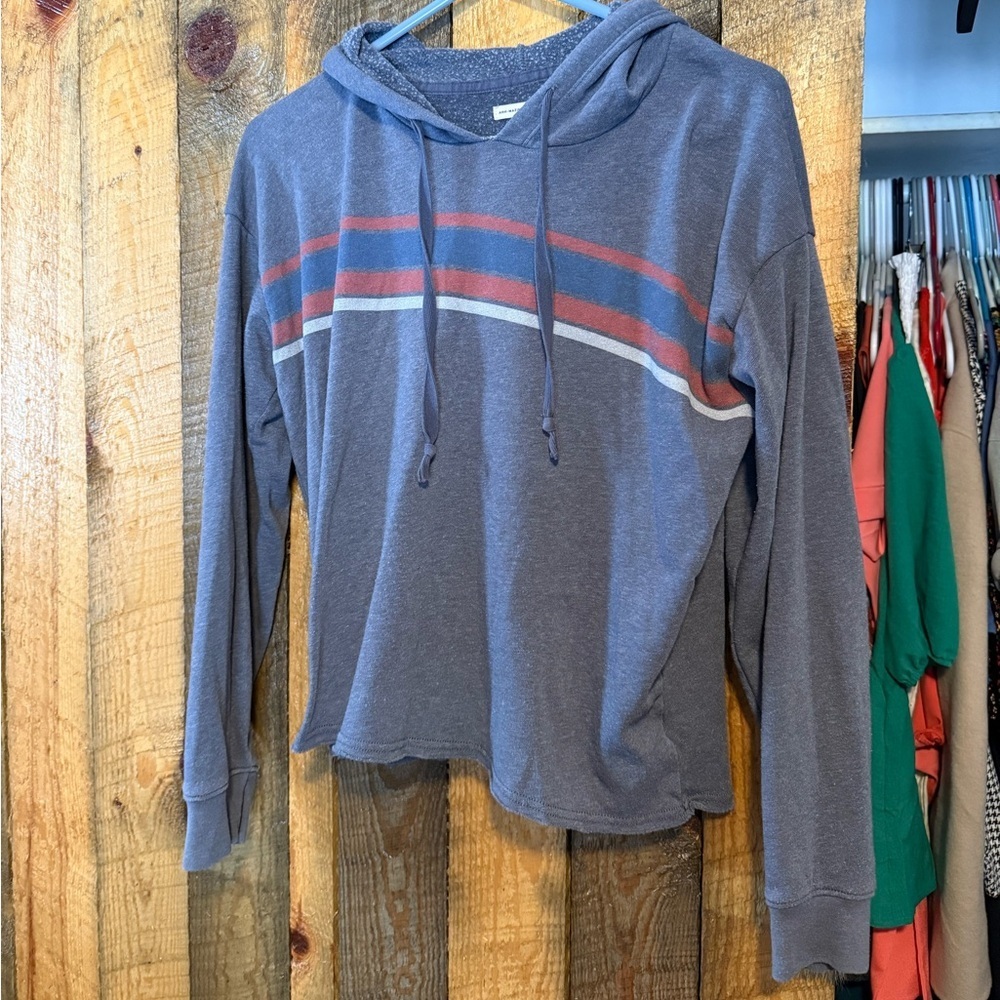 Blue Hoodie with Stripes